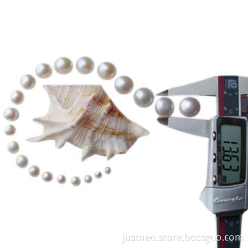 Button pearl, loose freshwater button shaped pearls with half drilled hole